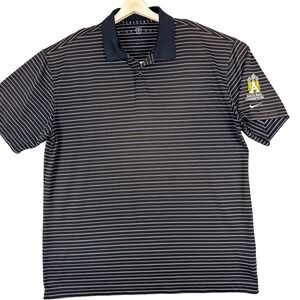 Appalachian State Shirt Mens XL Black Stripe NCAA Football Champs Nike Golf Polo